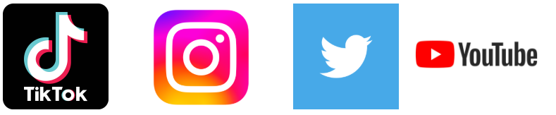 Logo de Tik Tok, Instagram, Twitter i Youtube.